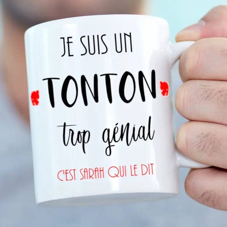 Mug tonton personnalisable avec le prénom de votre