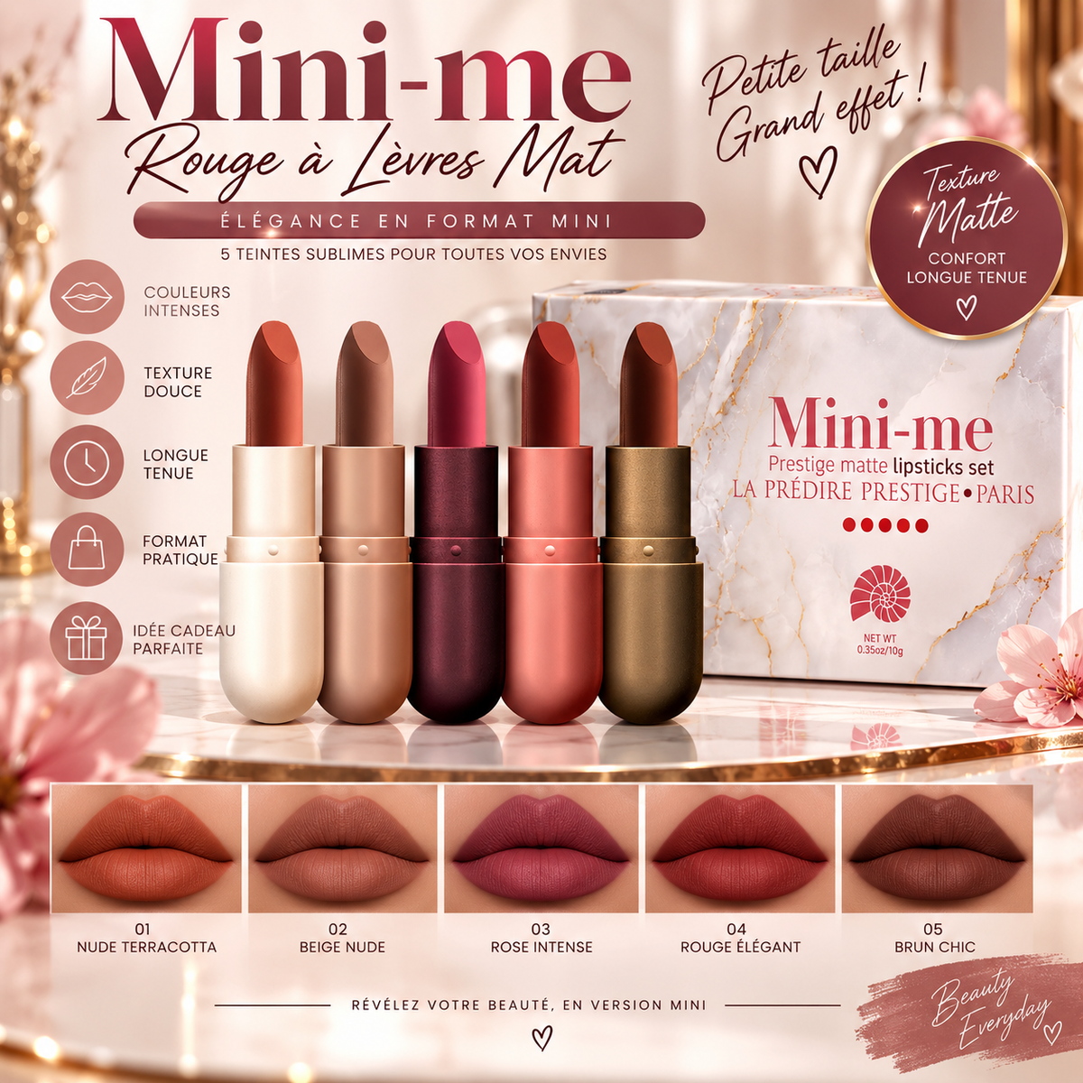 Coffret Mini-Me Prestige de rouges à lèvres mats