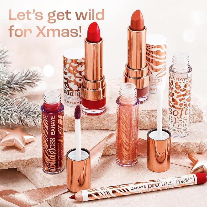 Calendrier de l'Avent beauté « WILD X-MAS » LAHAYE, coffret cadeau, 24 surprises maquillage et cosmétiques haut de gamme emballées individuellement pour Noël,