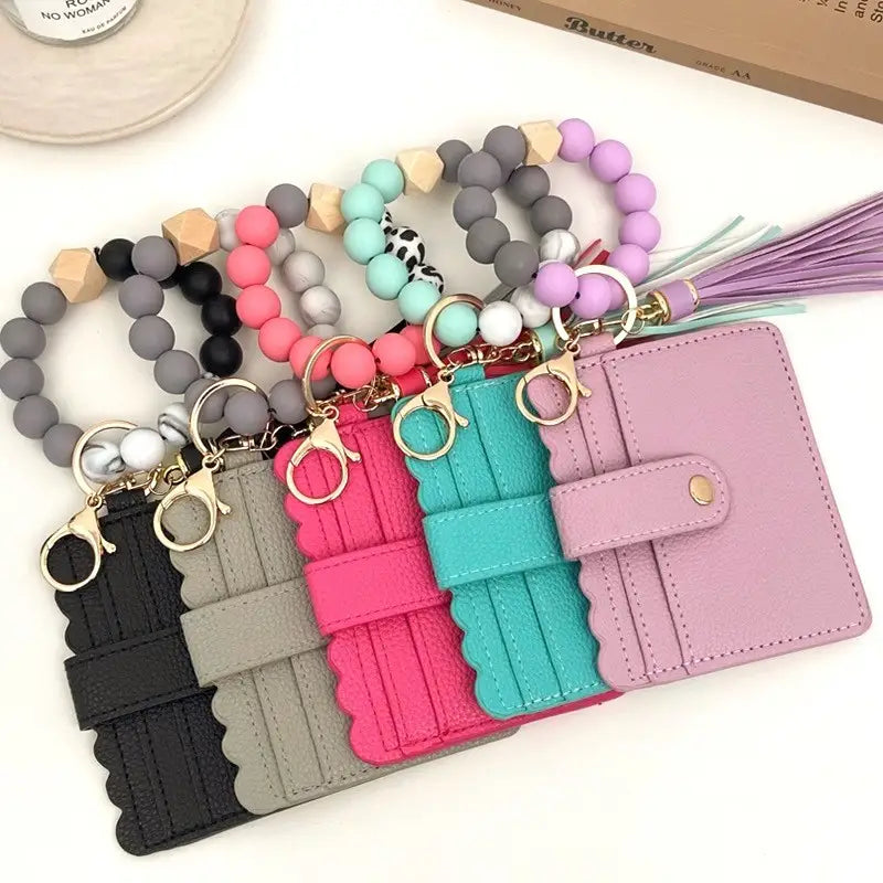 Porte-clés bracelet perlé — porte-cartes/porte-monnaie Zenana Consgt.