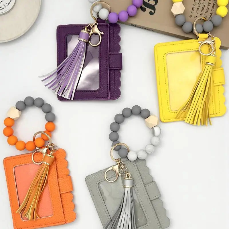 Porte-clés bracelet perlé — porte-cartes/porte-monnaie Zenana Consgt.