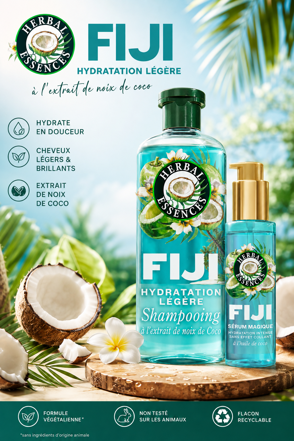 Herbal Essences Fiji Shampooing + Sérum Coco - Sans Sulfates
0