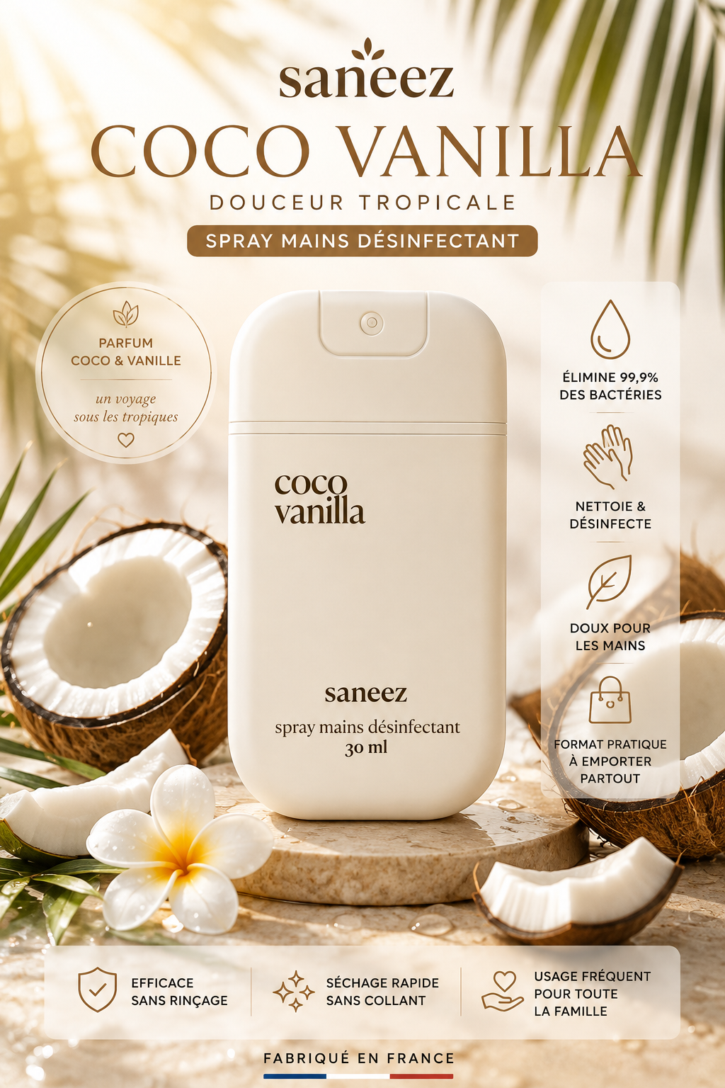 Spray Désinfectant Mains - Pêche, 30ml