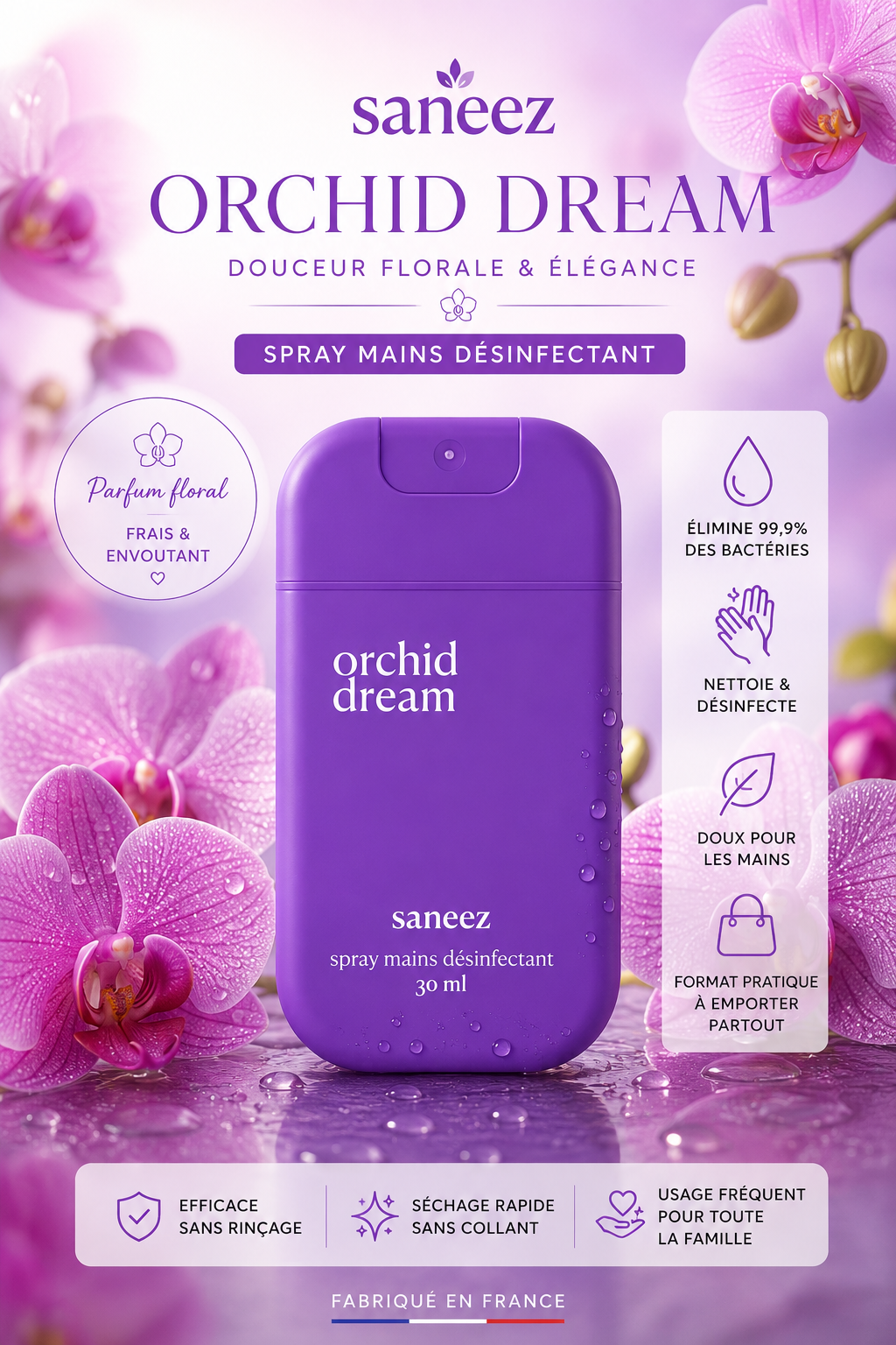 Spray Désinfectant Mains - Pêche, 30ml