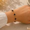 Bracelet multi-stations Trèfle - plaqué or