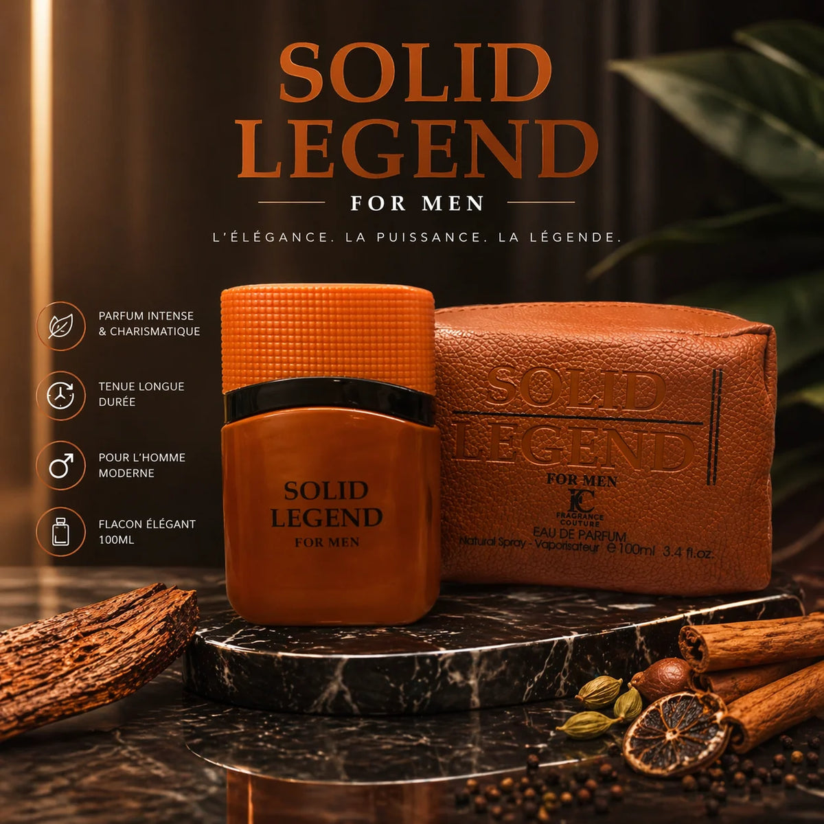 de Parfum Solid Legend 100ML Homme - Fragrance Couture