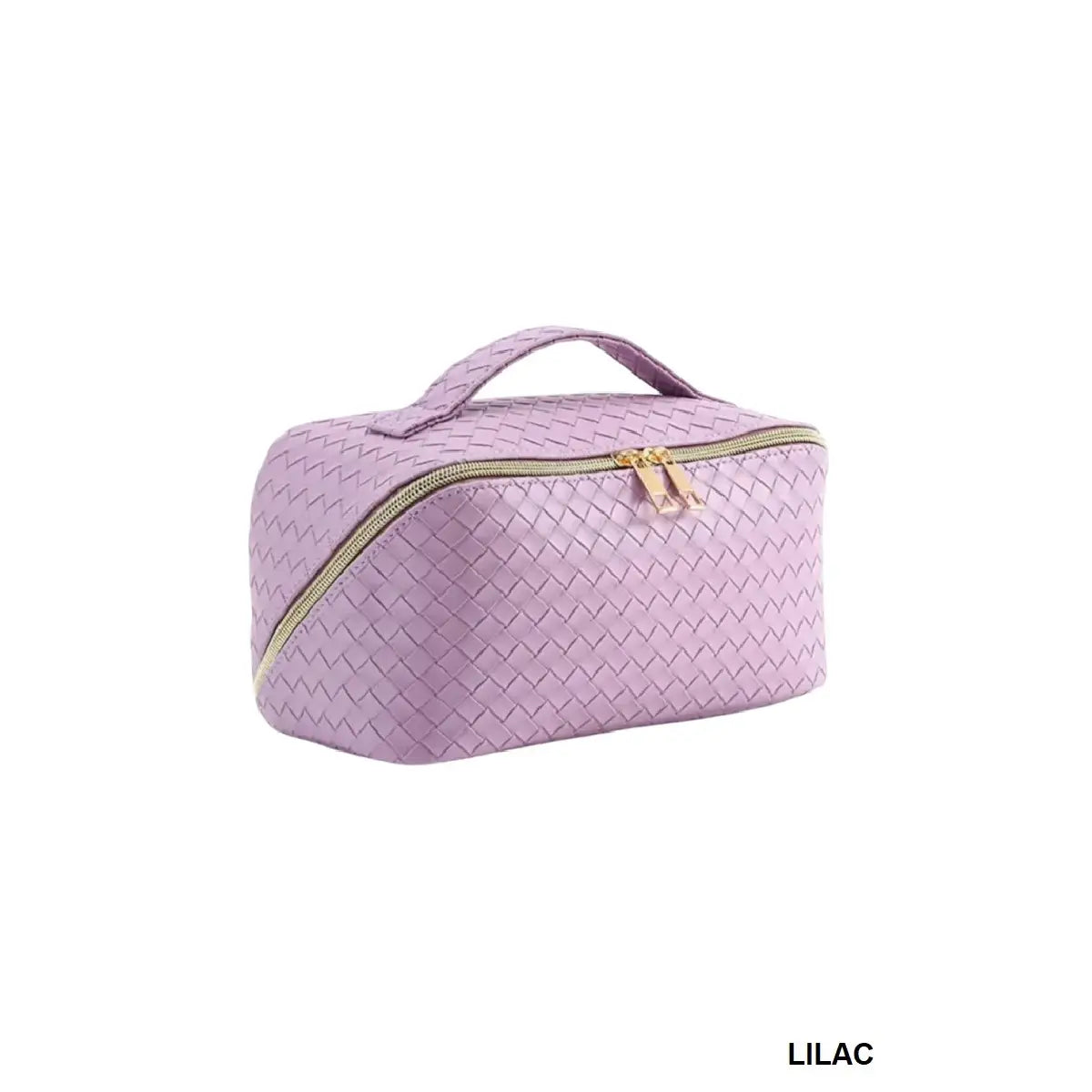 SI-26420 Trousse de voyage pour maquillage et cosmétiques en similicuir végétalien tressé Zenana Consgt.