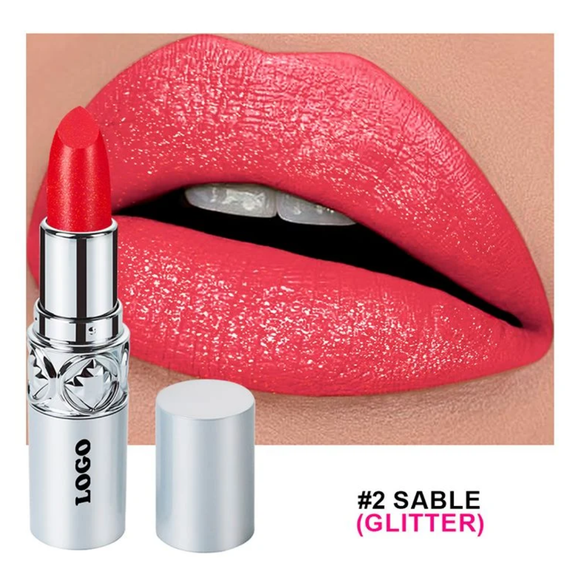 Rouge à lèvres à paillettes hydratantes 16 couleurs Couleur longue durée