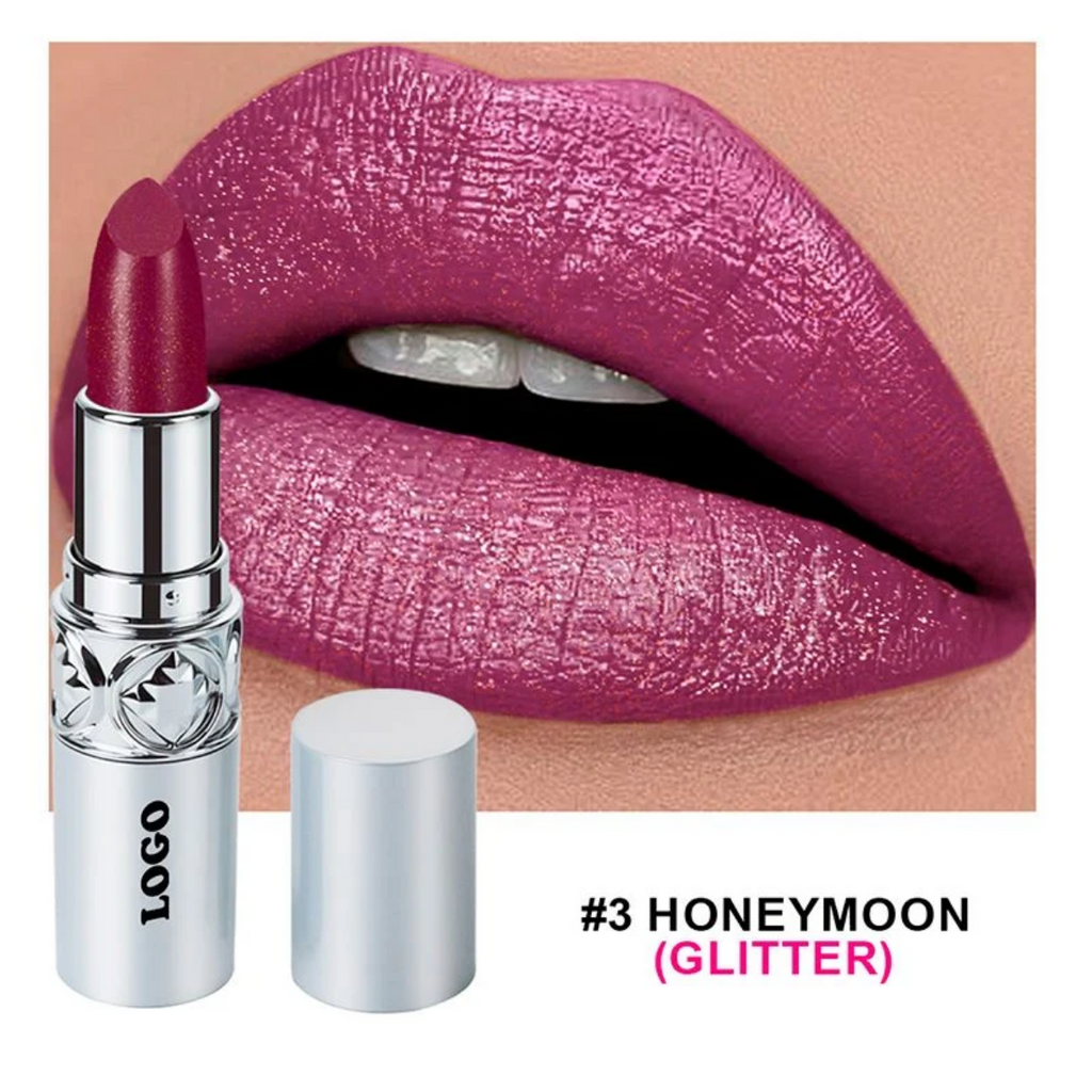 Rouge à lèvres à paillettes hydratantes 16 couleurs Couleur longue durée
