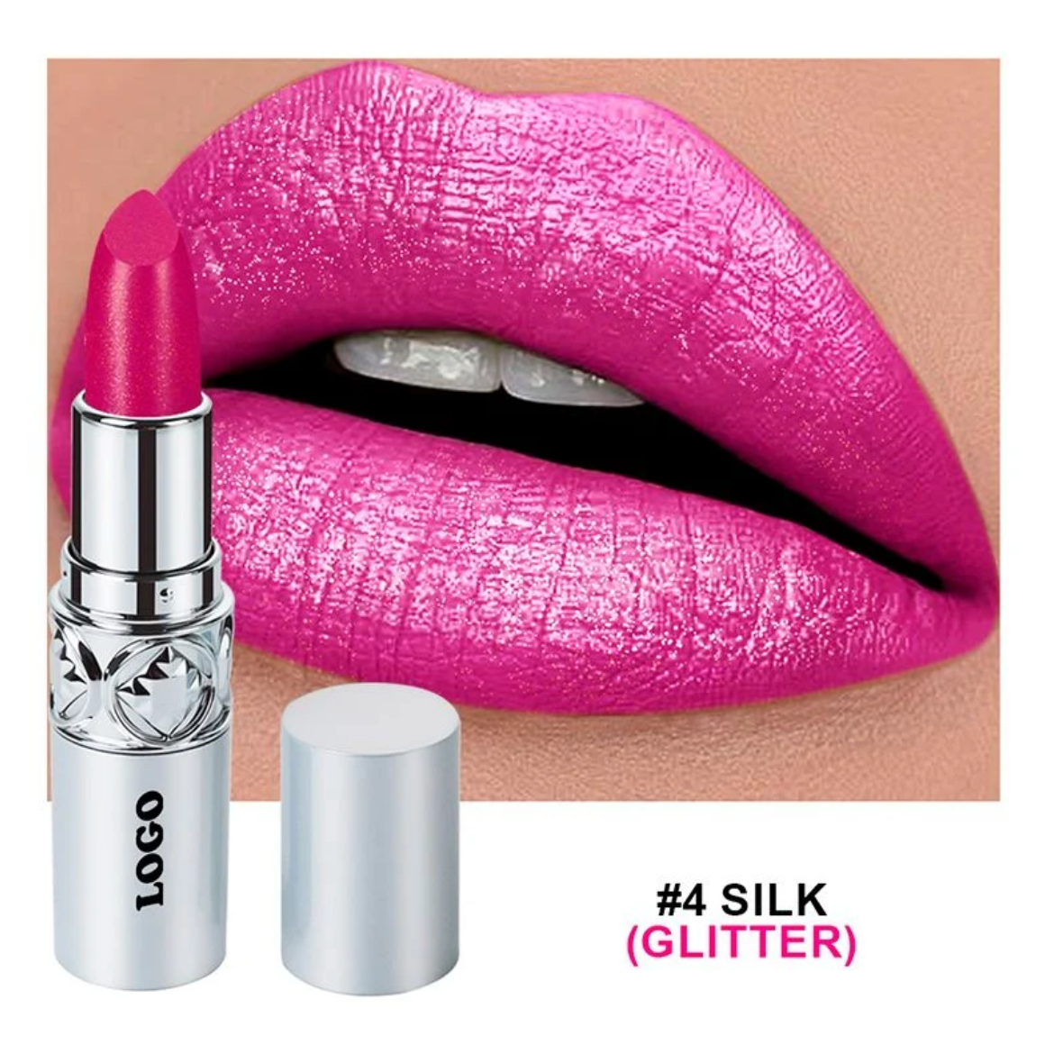 Rouge à lèvres à paillettes hydratantes 16 couleurs Couleur longue durée
