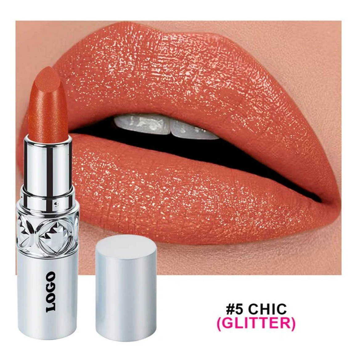 Rouge à lèvres à paillettes hydratantes 16 couleurs Couleur longue durée
