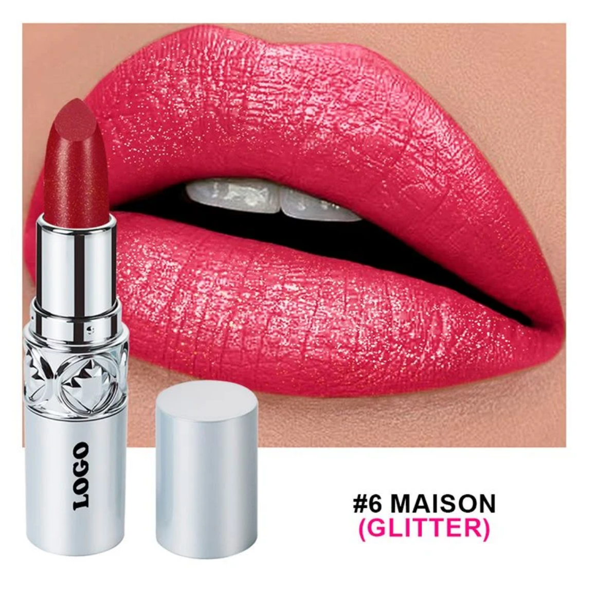 Rouge à lèvres à paillettes hydratantes 16 couleurs Couleur longue durée