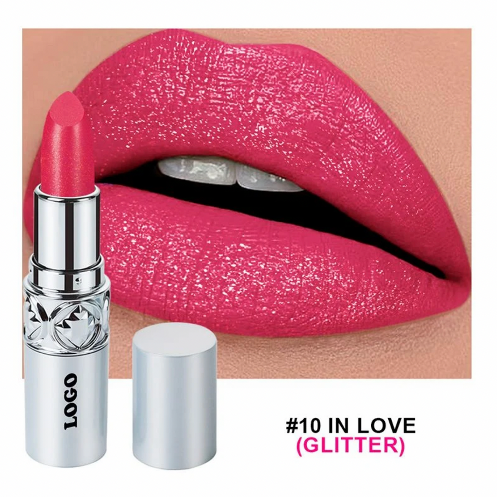 Rouge à lèvres à paillettes hydratantes 16 couleurs Couleur longue durée