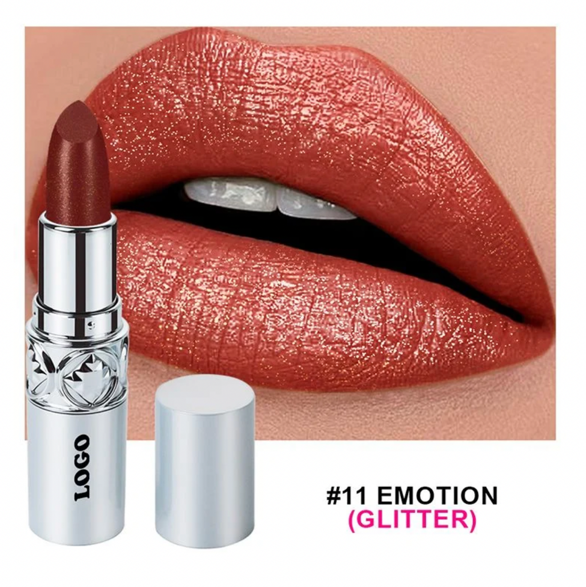 Rouge à lèvres à paillettes hydratantes 16 couleurs Couleur longue durée