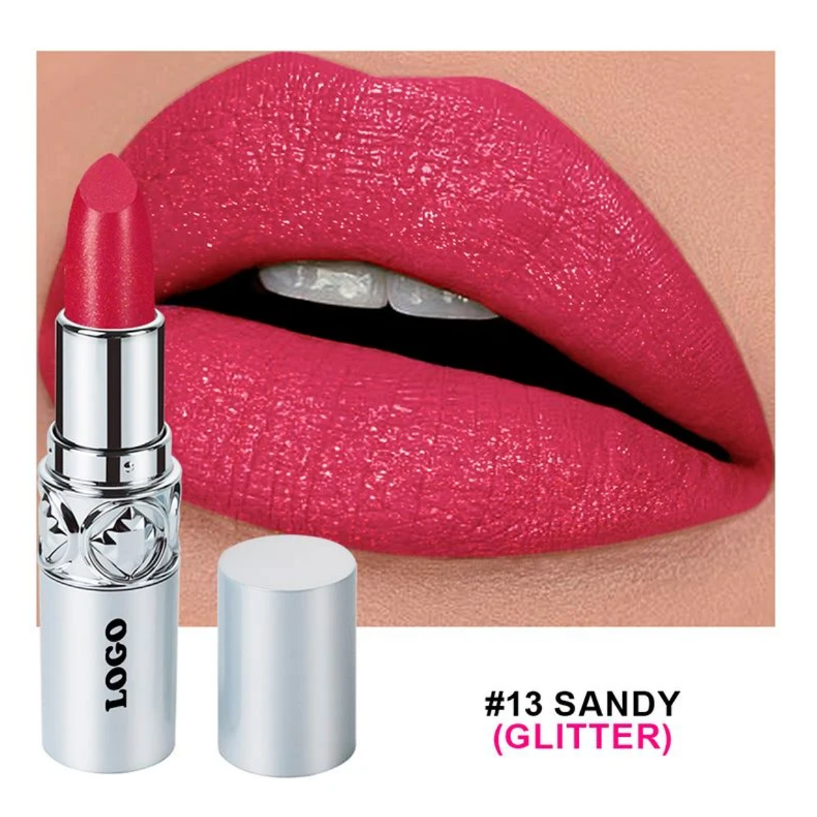 Rouge à lèvres à paillettes hydratantes 16 couleurs Couleur longue durée