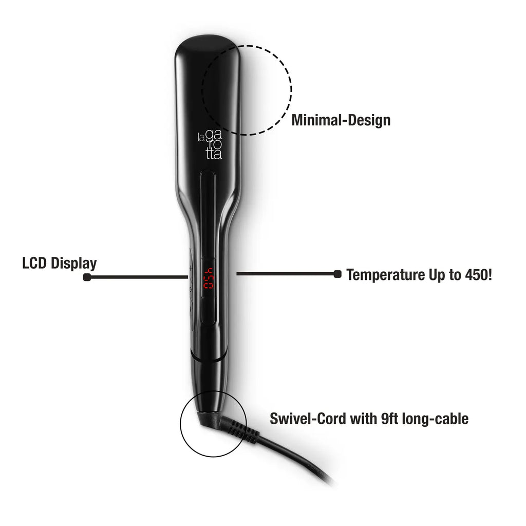 Fer plat pour cheveux Nano Titanium La Garotta. LCD 2"